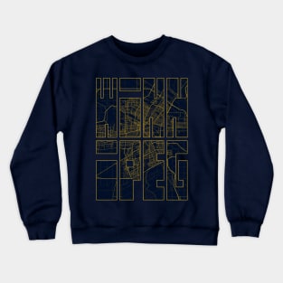 Winnipeg, Canada City Map Typography - Gold Art Deco Crewneck Sweatshirt